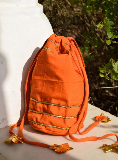 Orange Gotapatti Potli Bag