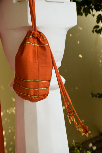 Orange Gotapatti Potli Bag